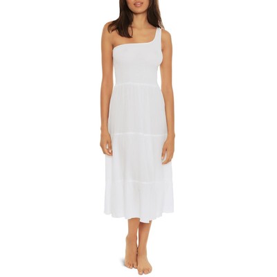 

Becca by Rebecca Virtue Womens Ponza Белое присборенное платье-накидка  BHFO 6725, Белый
