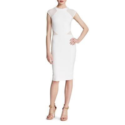 French Connection Womens Mesh Inset Sheath Party Cocktail Dress BHFO 8421