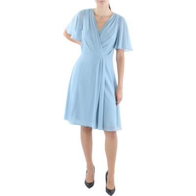 

Женское платье миди с запахом Lauren Ralph Lauren Georgette Surplice BHFO 0077, Ashley blue