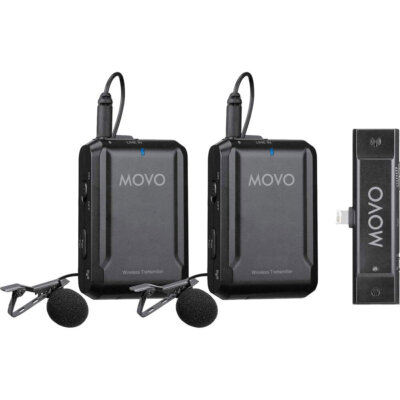 Двойная беспроводная микрофонная система Movo Photo EDGE-DI-DUO, 2 микрофона Lav для Apple iPhone