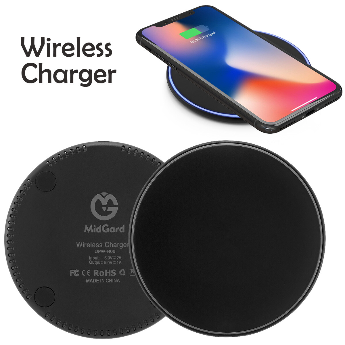 Qi Wireless Ladestation Ladegerät Induktion Apple iPhone 12 11 Pro XS Max X Mini