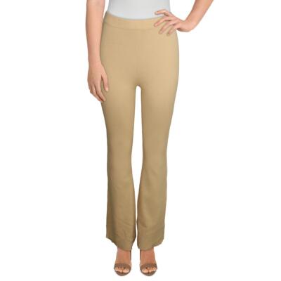 Danielle Bernstein Womens Tan Ribbed Flared Comfy Pants Loungewear M BHFO 7214
