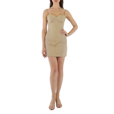 Pre-owned Burberry Beatriz Cotton Gabardine Corset Dress, Brand Size 4 (us Size 2) In Brown