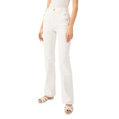 7 For All Mankind Женские белые джинсовые джинсы клеш с карманами на пуговицах 32 BHFO 2034
