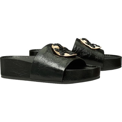 Женские черные плетеные босоножки с круглым носком Tory Burch, 7, средний размер (B, M), BHFO 2005