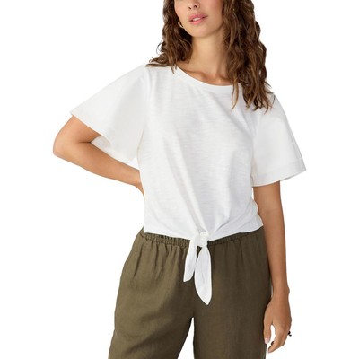 Женский белый пуловер с завязками спереди и коротким рукавом Sanctuary Womens M BHFO 6141