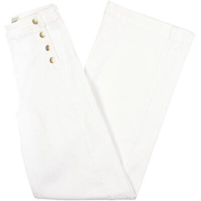 FRAME Womens White Wide Leg High Waisted Denim Wide Leg Pants 25 BHFO 8460