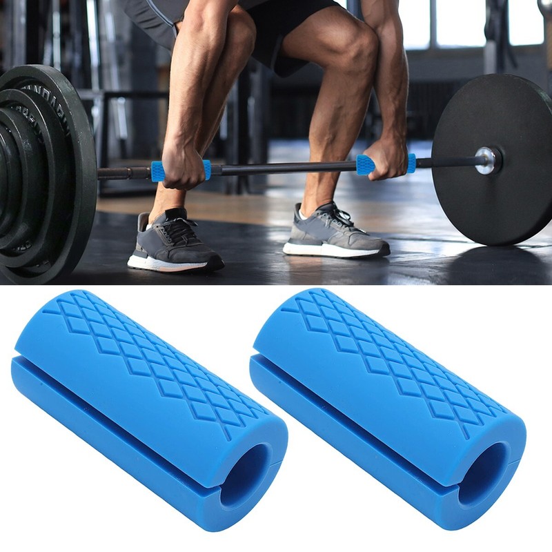 2x Dicke Langhantel Silikon Griffe Gym Arm Wrap Bar Hantel Gewichtheben Pad