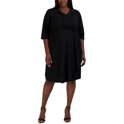 Фирменное женское черное коктейльное и вечернее платье Robbie Bee Plus 2X BHFO 2212