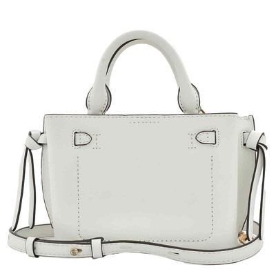 Pre-owned Michael Kors Michael  Hamilton Legacy Leather Belted Satchel 32s3g9hc0l-085 In White