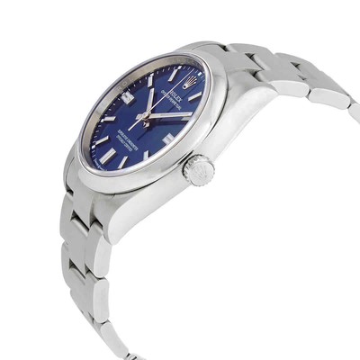 Pre-owned Rolex Oyster Perpetual Automatic Chronometer Blue Dial Men's Watch 126000blso