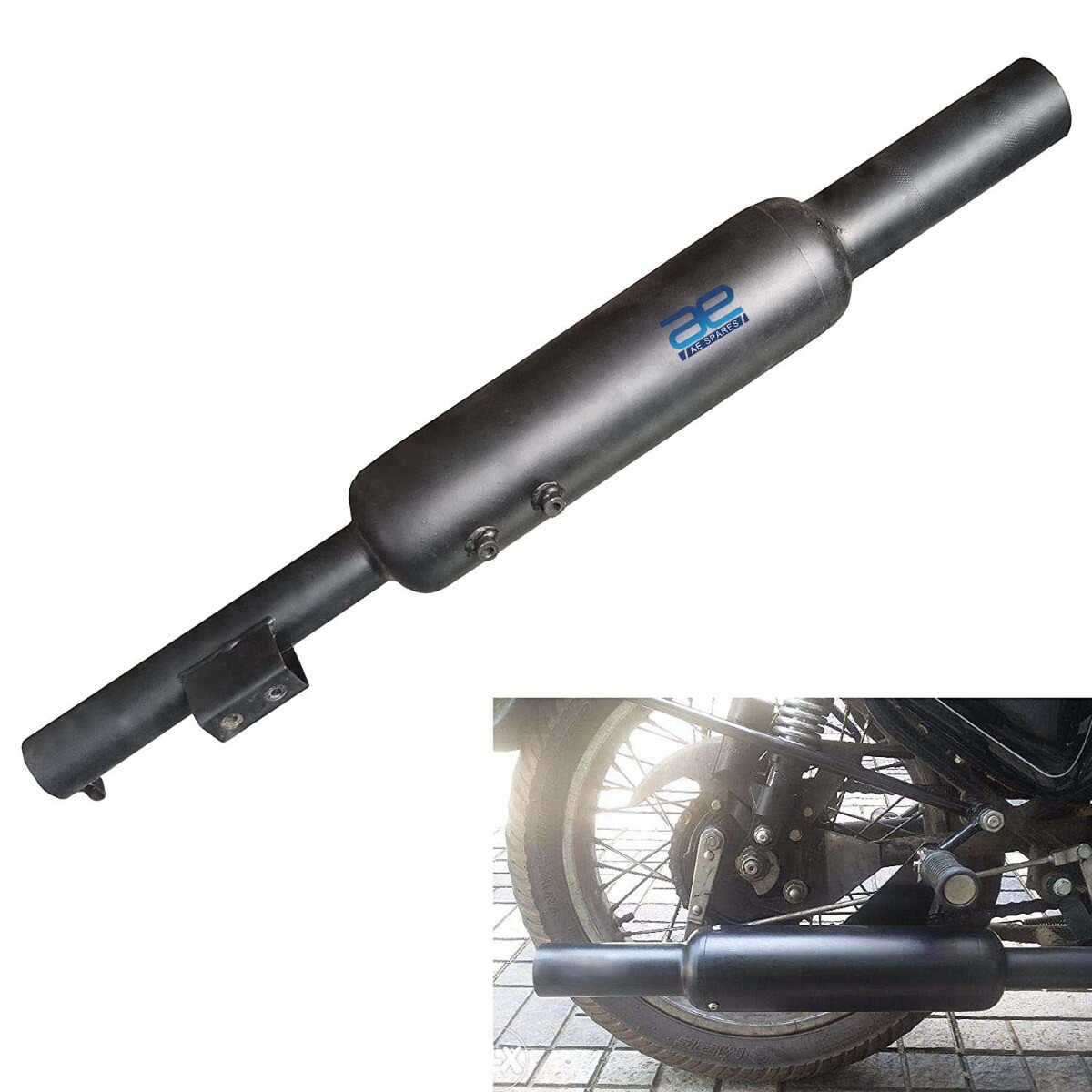 Silencer Short Bottle Empty Free Flow For Royal Enfield Bullet Electra 