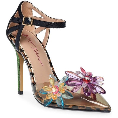 

Женские сандалии на каблуке Laen с цветочным принтом Betsey Johnson BHFO 1495, Black multi, Laen