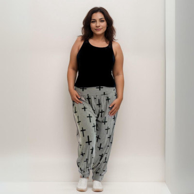 ROCKTHOSECURVES WOMENS PLUS SIZE HAREM PANTS HIGH WAIST ALI BABA TROUSERS