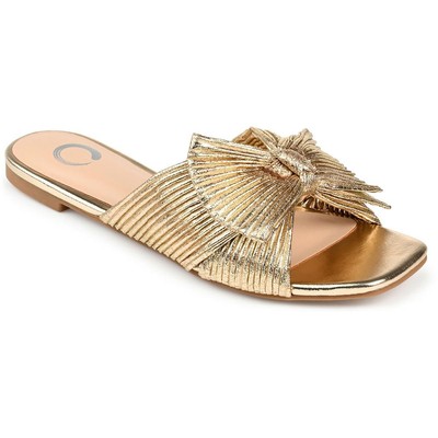 

Женские шлепанцы Serlina Gold Journee Collection 6 Medium (B,M) BHFO 8256, Золотой, Serlina