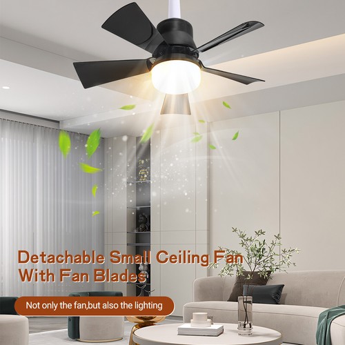 2 In 1 E27 Ceiling Socket Fan 30W with Dimmable LED Light Remote Control 3 Speed
