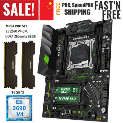 X99 MR9A Motherboard + E5 2690 V4 CPU LGA 2011-3 32G DDR4 2666 MHz RAM Combo Kit