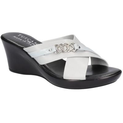 

Женские сандалии Maggia на танкетке из искусственной кожи Tuscany By Easy Street BHFO 5640, White/patent, Maggia