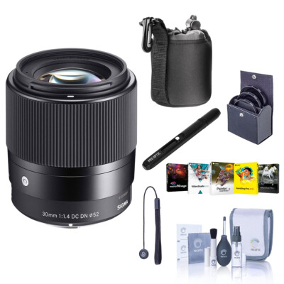 Sigma 30mm f/1.4 DC DN Contemporary Lens for Canon EF-M w/PC Software  Acc Kit