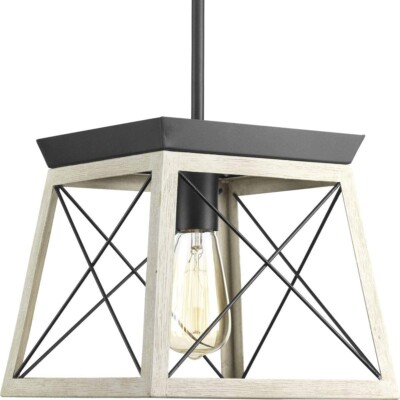  Progress Lighting P500041-143 Briarwood Graphite Farmhouse Mini-Pendant Light