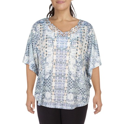 Женская белая блузка-пуловер с украшениями Avenue Womens Plus 18 BHFO 0890