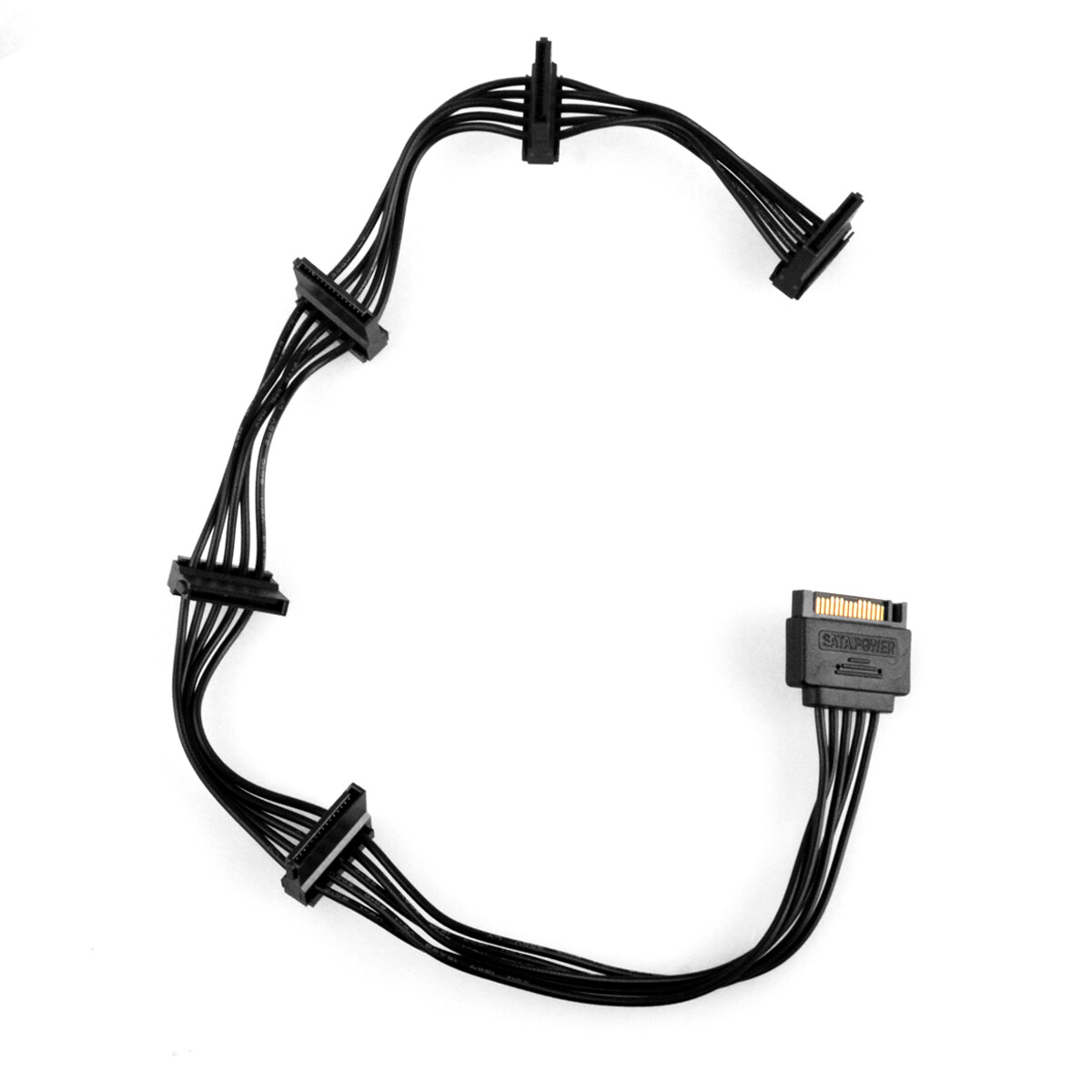 15 Pin SATA Power Extension Hard Drive Cable 1 Male to 5 Female Splitter Adapter