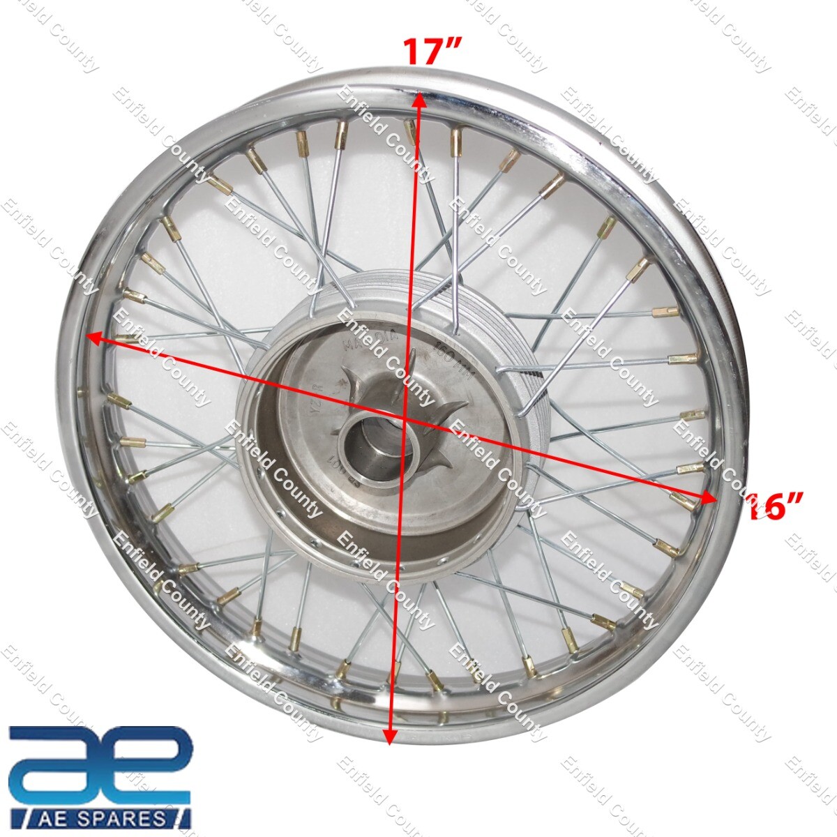 Complete 16" Wm2 Jawa 250 350 Cw 36 Holes Wheel Rim Chrome Plated With Spoke 