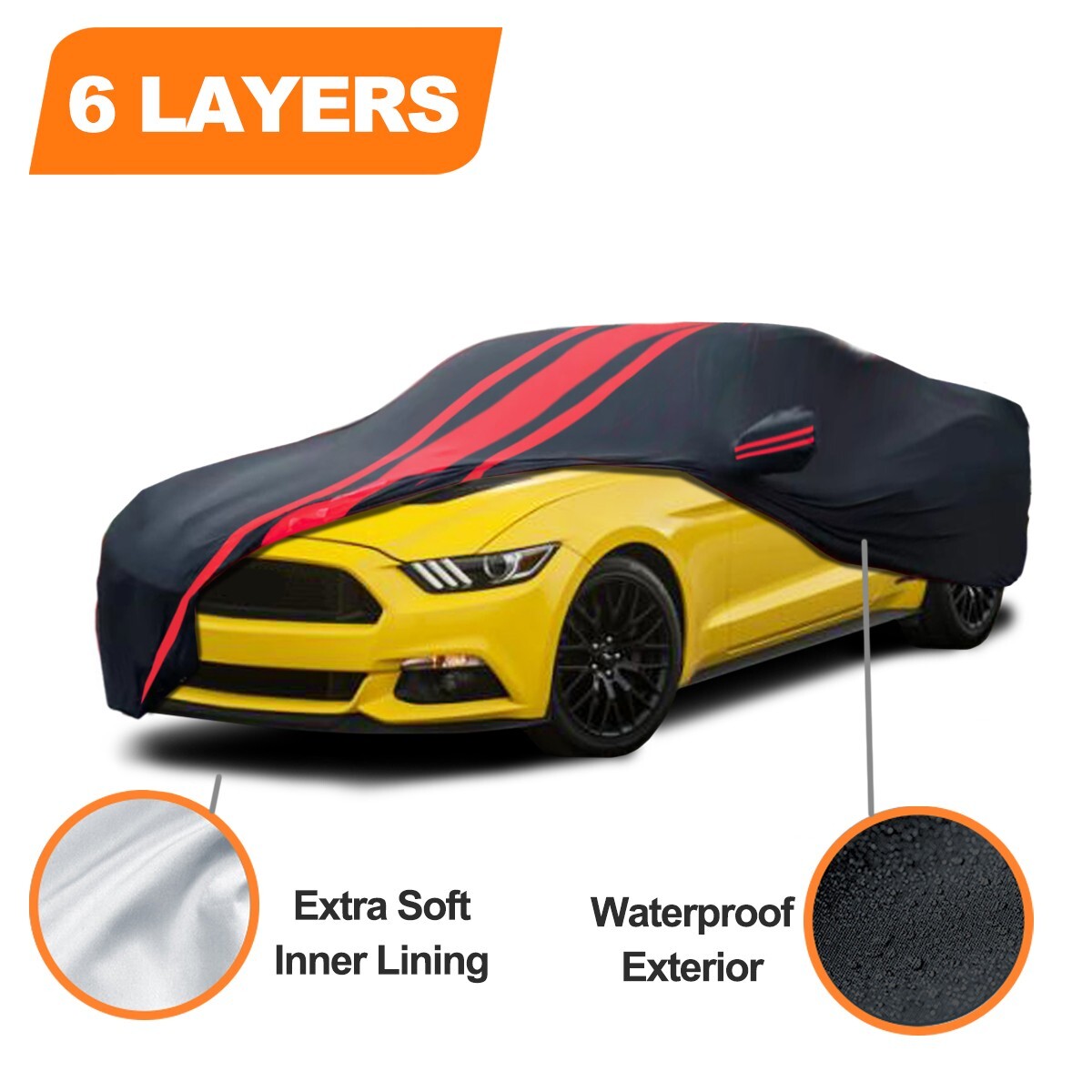 6 Layer 100% Waterproof All Weather For CHEVY CAMARO Custom Car Cover Outdoor