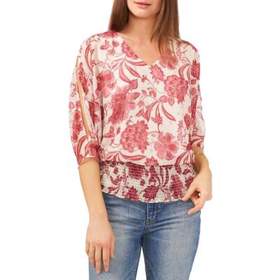 Vince Camuto Womens Desert Summer Metallic Casual Blouse Top BHFO 7903