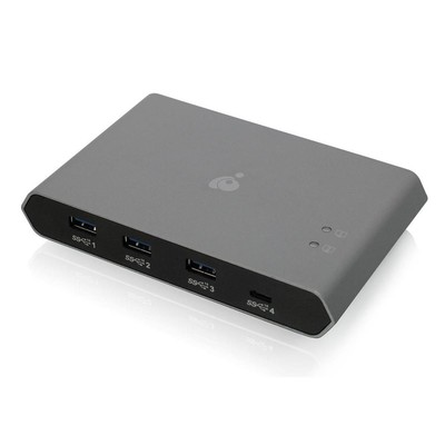 IOGEAR USB-C 2-портовая клавиатура, мышь и периферийный коммутатор с подачей питания