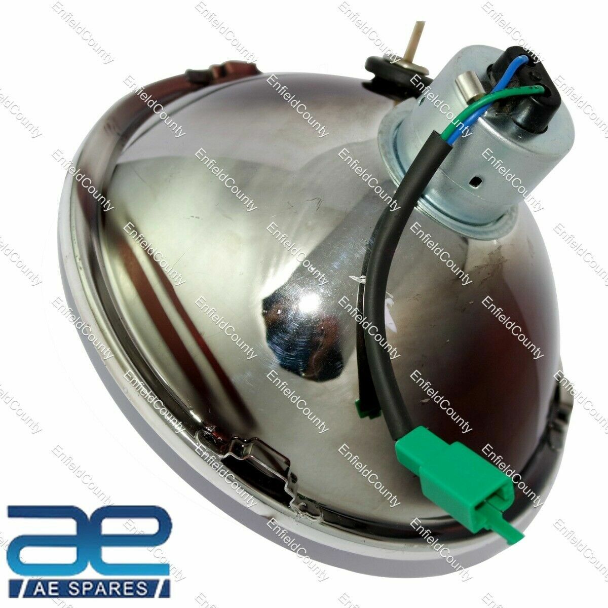 Pair 7" Headlight Beam with Parking Bulb Holder Lucas Replica For Norton Royal Enfield