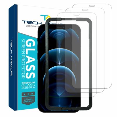 Tech Armor Ballistic Glass Screen Protector for iPhone 12 Pro Max (6.7'') 3-PACK