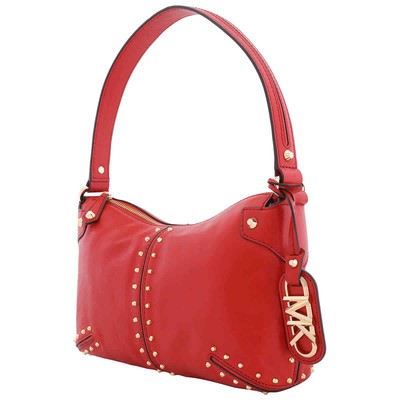 Pre-owned Michael Kors Astor Studded Large Leather Handbag 32s3gatu3l-808 In Br Terractta