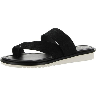 

Дональд Дж. Плинер Женские замшевые шлепанцы Romeo Toe-Post Slide Sandals Shoes BHFO 6883, Black/distressed metallic, Romeo