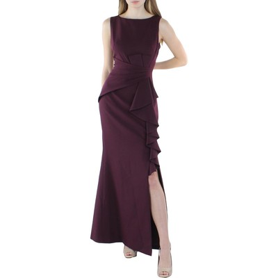 

Женское фиолетовое вечернее платье без рукавов Eliza J с рюшами  BHFO 2906, Wine