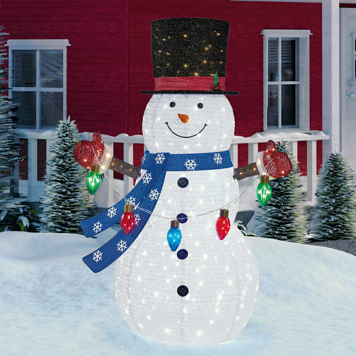 7ft (2.13m) Indoor/Outdoor Pop Up Christmas Snowman With 335 LED Lights 689720371531 eBay