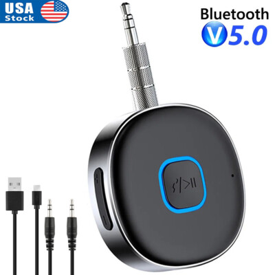 Bluetooth 5.0 Wireless Receiver Adapter for Home Car Stereo Audio 3.5mm Jack AUX