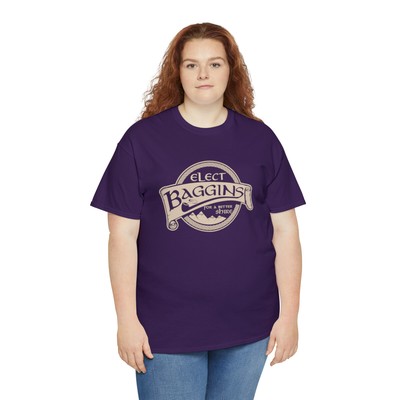 Elect Baggins For The Shire | Unisex | Heavy Cotton | T-Shirt | Hobbit | LOTR