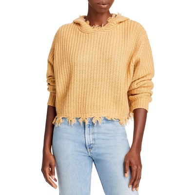 

Женская бежевая укороченная толстовка с бахромой в рубчик, домашняя одежда S BHFO 0383, Бежевый