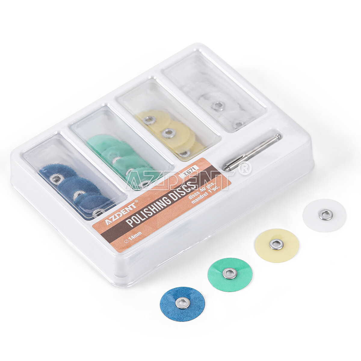 AZDENT Dental Soflex Discs Composite Finishing Polishing Discs 2.35mm+Mandrel