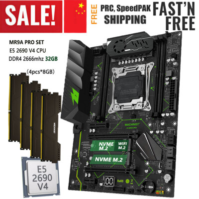 X99 MR9A Motherboard with E5 2690 V4 LGA 2011-3 32GB DDR4 2666MHz RAM M.2 Combo