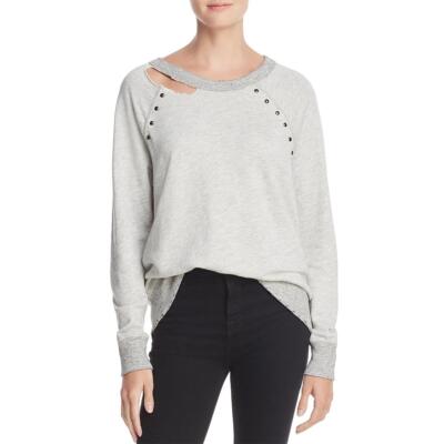 

n:PHILANTHROPY Женский серый рваный свитшот с длинными рукавами, топ  BHFO 0305, Heather grey