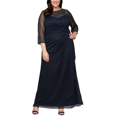 Alex Evenings Женское синее вечернее платье с украшением Plus 22W BHFO 5666