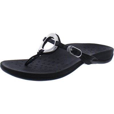 Женские босоножки-стринги Vionic Womens Karina черного цвета, размер 11, средний (B, M), BHFO 6719