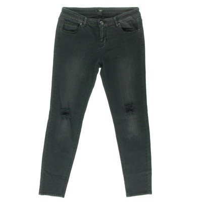 

Женские черные джинсы скинни стрейч с эффектом разрушения Aqua  BHFO 5091, Black wash, BDB006609