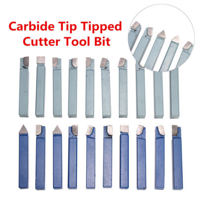 20 PC 1/4'' C2 & C6 CARBIDE-TIPPED TOOL BIT SET SINGLE POINT BRAZED LATHE KIT