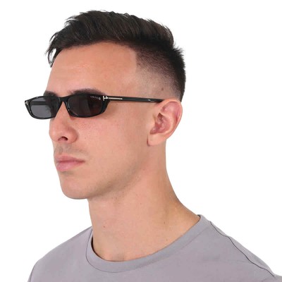 Pre-owned Tom Ford Alejandro Smoke Rectangular Unisex Sunglasses Ft1058 01a 59 In Gray