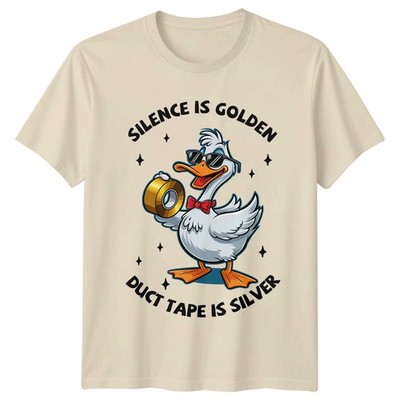 Silence Is Golden Duct Tape Is Silver Sarcastic Duck T-Shirt
