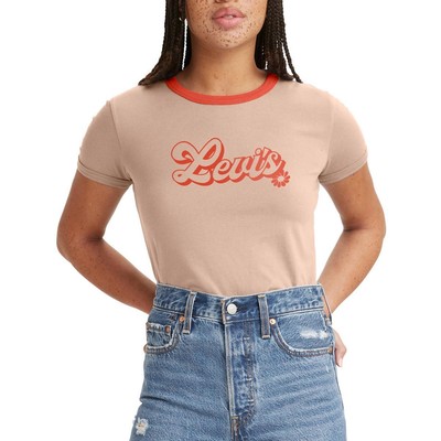 

Женская оранжевая футболка с логотипом Levis, топ  BHFO 1116, Оранжевый