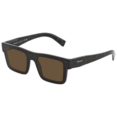 Pre-owned Prada Dark Brown Rectangular Men's Sunglasses Pr 19ws 19d01t 52 Pr 19ws 19d01t